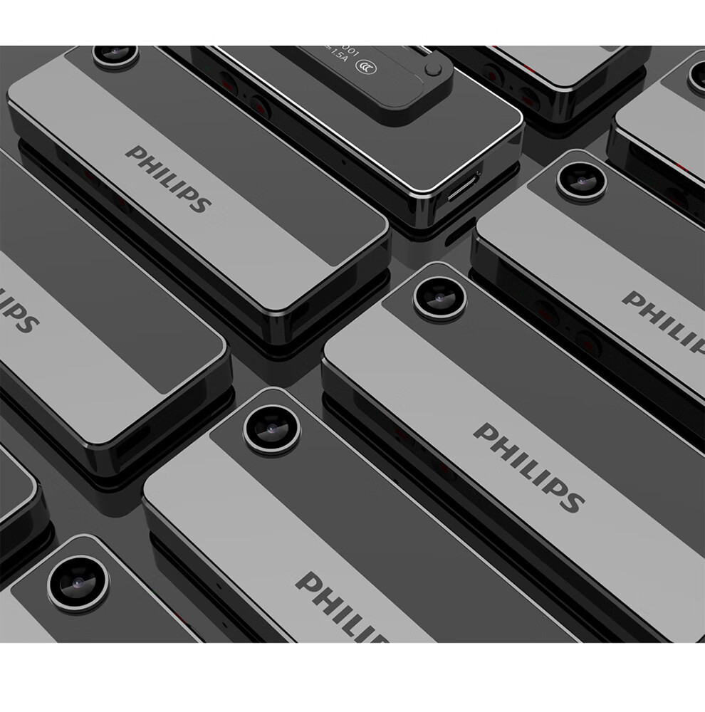 PHILIPS VTR8001 Badge-Style Law Enforcement Body Camera, Portable Chest-Mounted Mini Video Recorder, WiFi Connected, 128GB 12