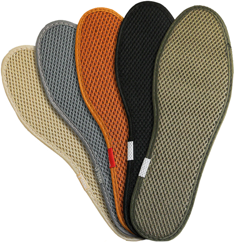 3AnGnI Bamboo Charcoal Insoles for Men, Sweat-Absorbing, Odor-Resistant, Soft And Elastic, Comfortable for Long-Standing, Deodorizing Summer Shoe Inserts, Pack of 5 Pairs
