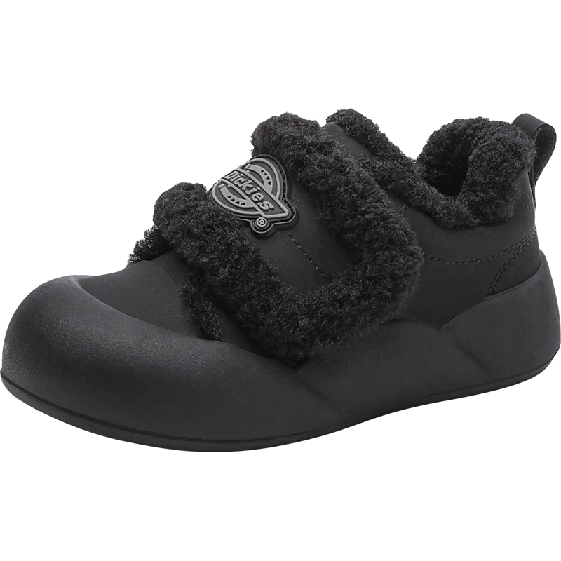 Dickies Children's Cotton Shoes, Winter Fleece-Lined Warm Wear-Resistant Casual Shoes, Kids' Flat Shoes, Trendy Shoes for Girls, Dexun Shoes