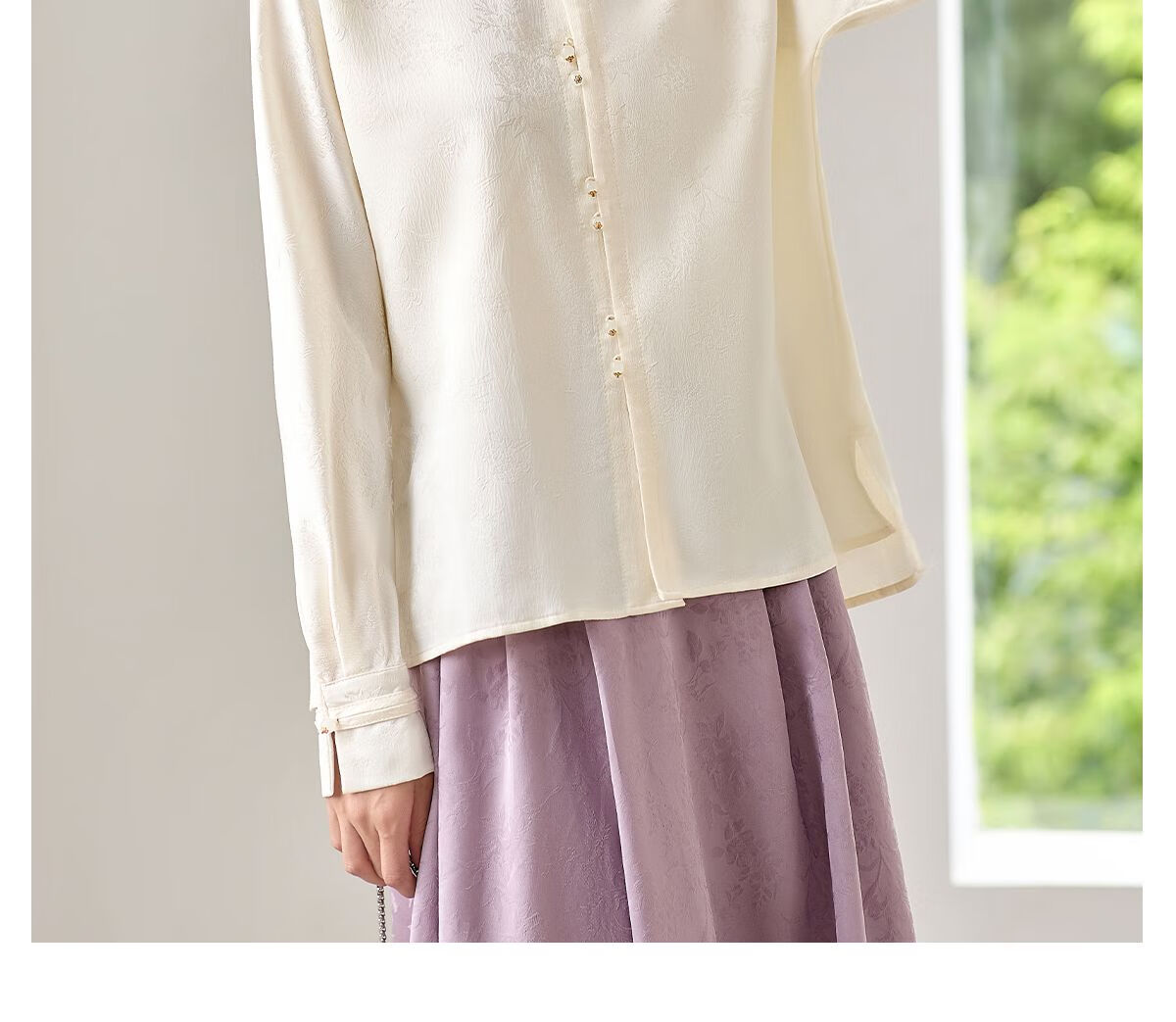 Chushen Spring And Autumn New Chinese-Style Long-Sleeve Shirt for Women, Suitable for New Year's Party Outfit, Oriental Minimalist Luxury Style Blouse Top S143C2003 11