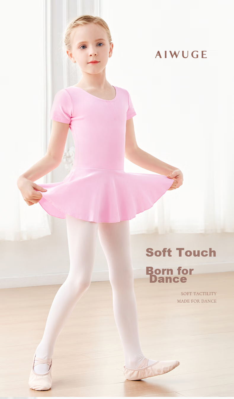 Aiwuge Children's Dance Practice Dress, Girls' Professional Long-Sleeve Dance Costume, Pink Chinese Dance Dress, Size 160 3