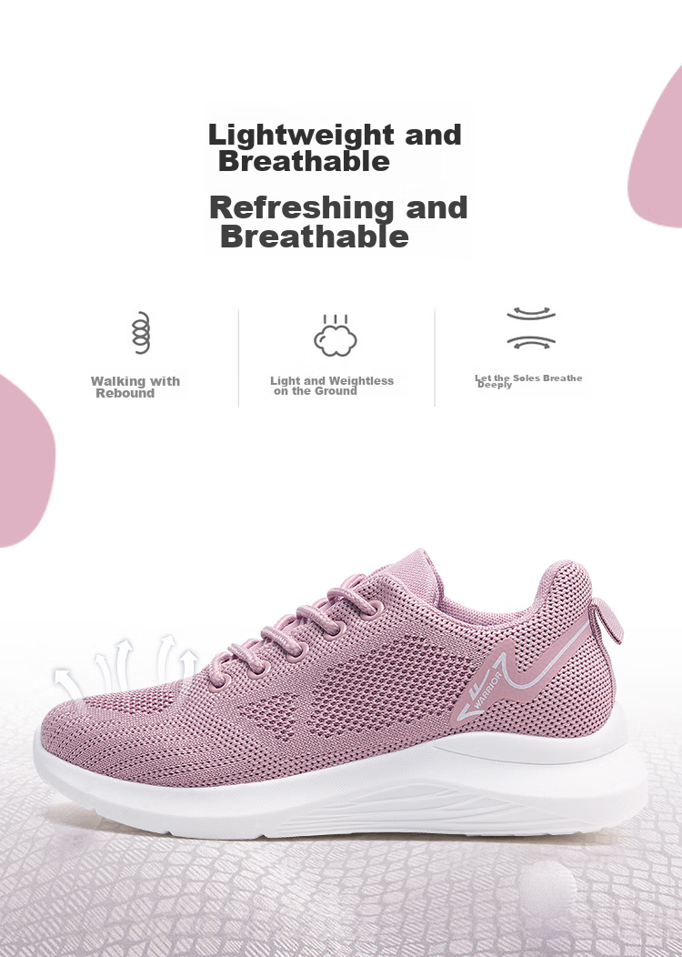 Warrior Spring And Autumn Breathable Comfortable Casual Mesh Mom Shoes KGHC452YD Purple Red 35 2