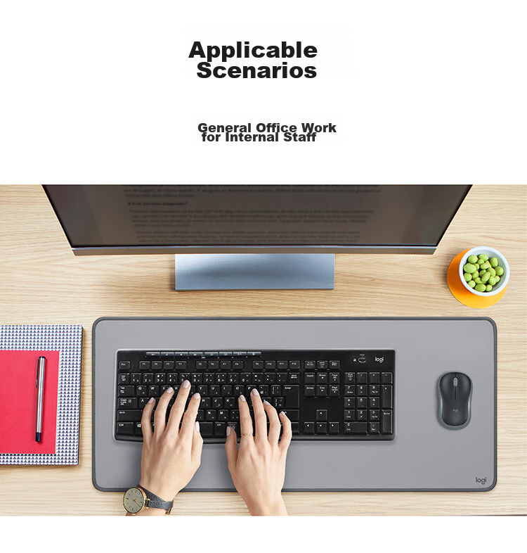 Logitech M185 [Enterprise Grade] Wireless Office Mouse with Symmetrical Design, for Home, Laptop And Desktop Computers, with 2.4G Wireless Receiver, Gray Edge [Single Unit Discount] 10