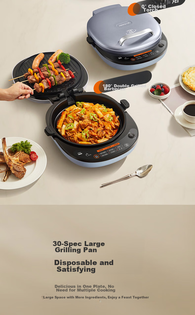 Joyoung Electric Griddle Sandwich Maker Breakfast Machine with 36mm Deep Baking Plate, Fluorine-Free Titanium Ceramic, Ultra-Wear Resistant, Low-Oil Home Grill And Pan Frying Machine, High-Power Pancake Maker GK550Pro 15