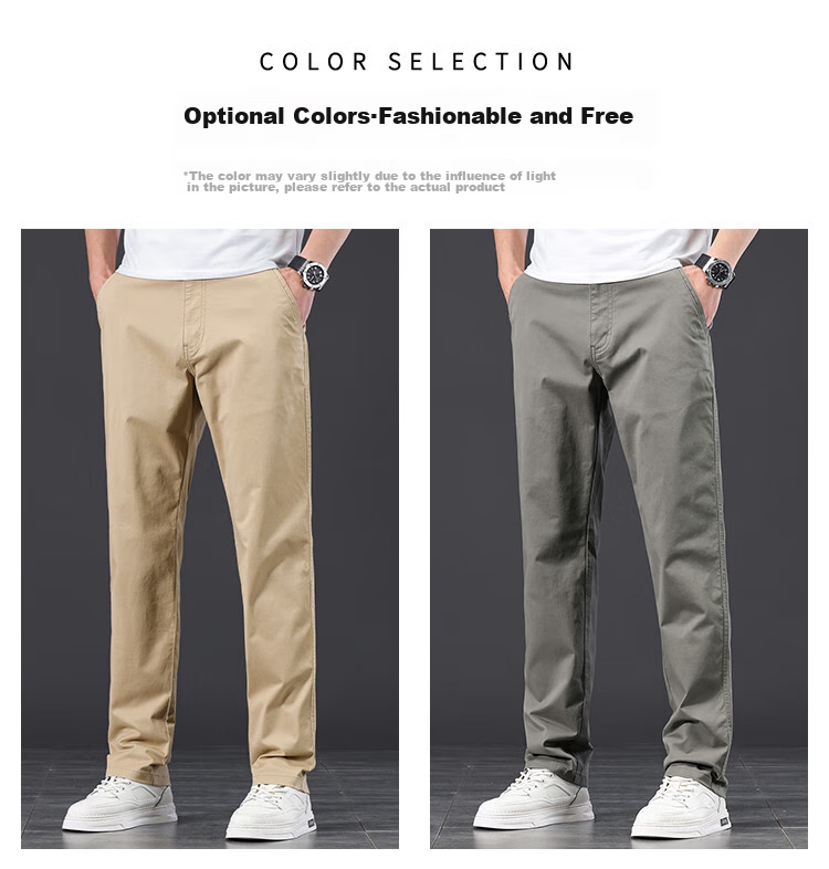 JEEP High-End Men's Casual Pants, 2026 New Summer Thin Loose Straight-Leg Business Pure Cotton Trousers for Me 7