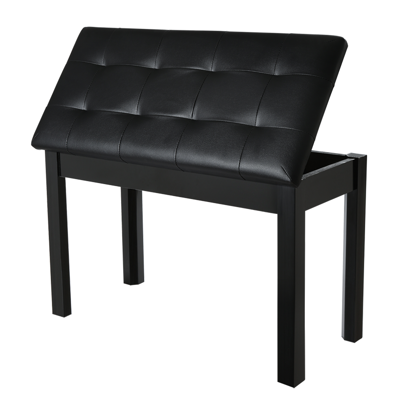 AODSK AS-12S Digital Piano Bench Double Wooden with Music Storage Box Electronic Keyboard Guzheng Universal Practice Professional Stool Black
