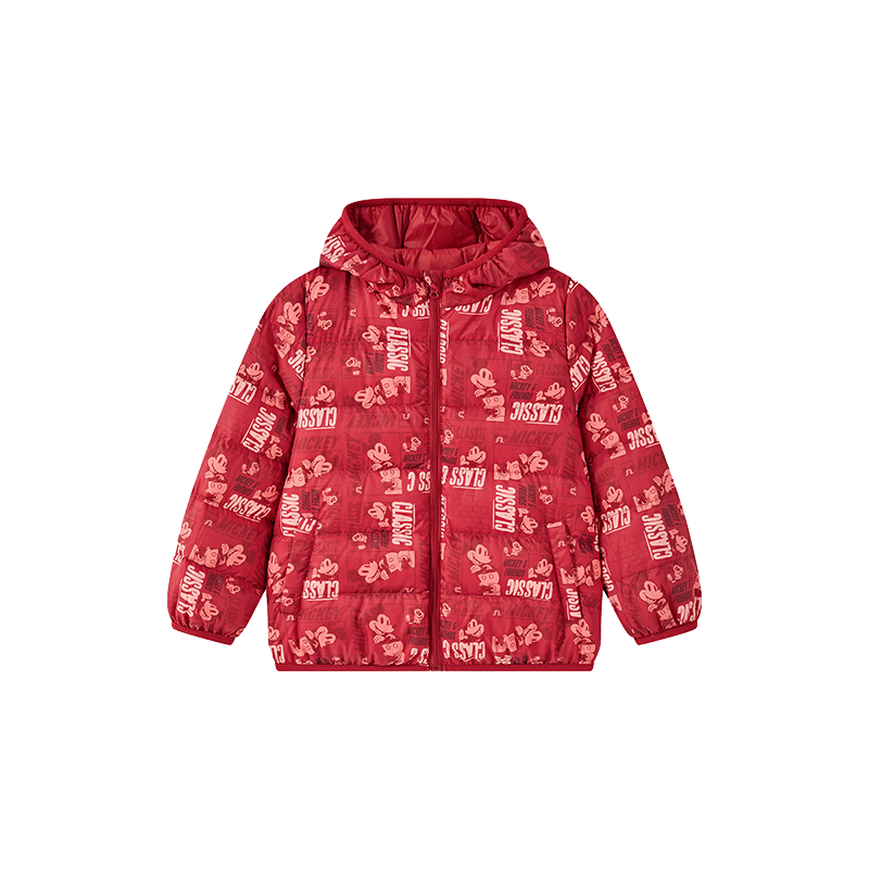 Disney Baby Kids Down Jacket 2026 New Red Lunar New Year Warm Autumn Winter Coat for Boys and Girls