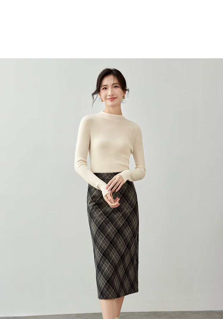 Sentubila Autumn Base Layer Simple Elegant Knit Sweater for Women, Stylish And Youthful Top 2