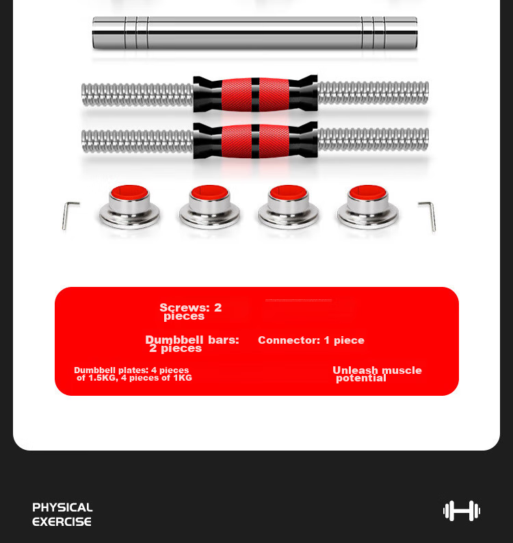 Chengyue Electroplated Dumbbell And Barbell Set, 15kg, Adjustable And Detachable Fitness Equipment for Men And Women, CY-024 23
