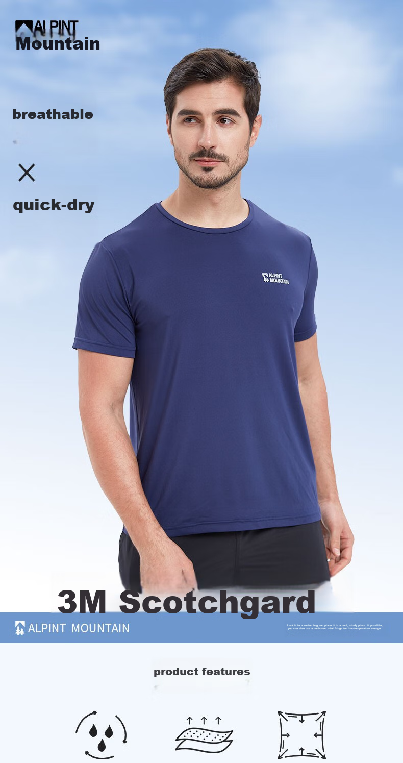 ALPINT MOUNTAIN, Aiermonte 3M Technology Quick-Dry Men's Short-Sleeve T-Shirt, Elastic Breathable Outdoor Quick-Dry Shirt, Women's Summer Sports 1