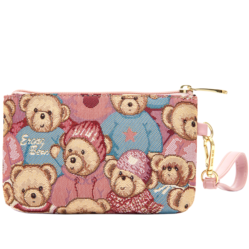 Xiaoxiongyilian Ladies' Clutch, Makeup Bag, Fashionable Multifunctional Phone Purse, Canvas Handbag, Key Holder, Christmas Gift
