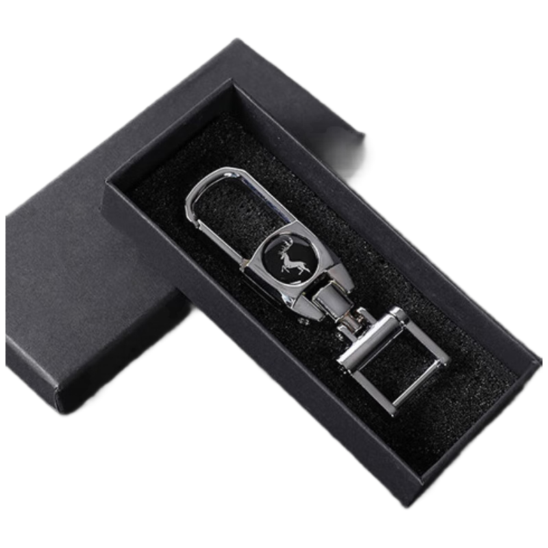 JIUCHENG Car Key Chain, Motorcycle And Electric Bike Key Ring, Business Solid Color Zinc Alloy Waist-Hanging Lock Keychain, Horseshoe Buckle, Silver