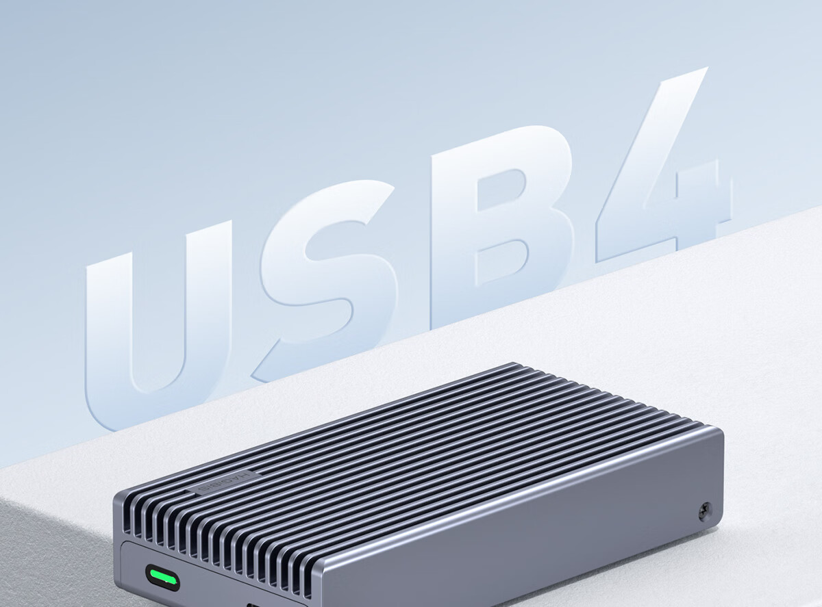 Hagibis USB4 Hard Drive Enclosure Compatible with Macmini M4, SSD Expansion up to 40Gbps, Compatible with Thunderbolt 5, External M2 Mobile NVMe Hard Drive Enclosure Base Stand 3