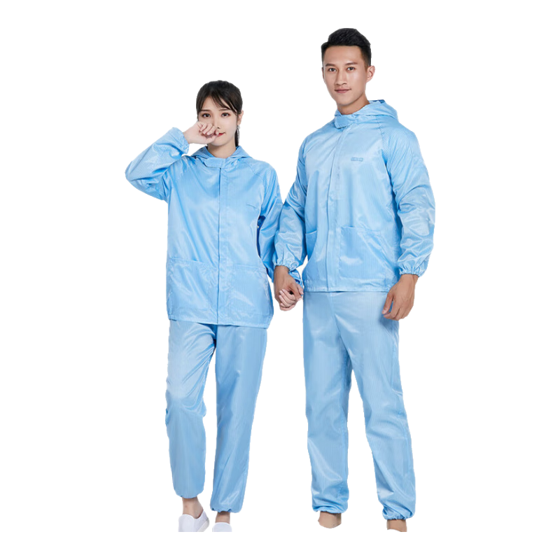 Qingxiao Dust-Free Suit, Anti-Static And Dustproof, Two-Piece, Blue M, Cleanroom Paint Protection Workwear