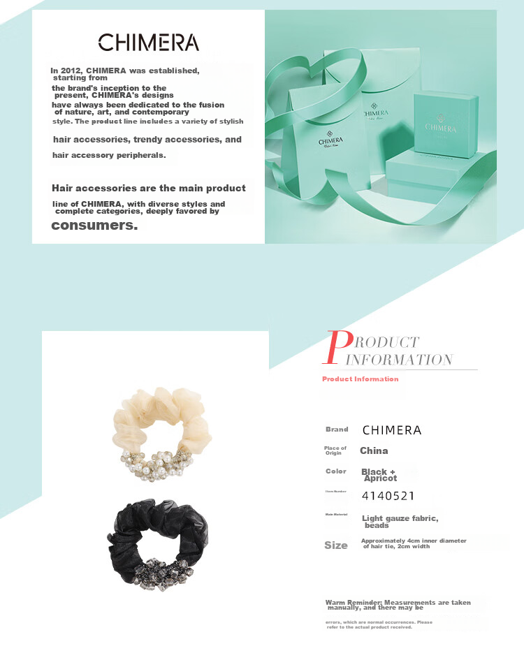 CHIMERA 2-Piece Hair Ties, Flower-Shaped Hair Bands, Bun Holders, Ponytail Holders, Hair Accessories, Elastic Bands for Women, Mid-Autumn Festival Gift 27