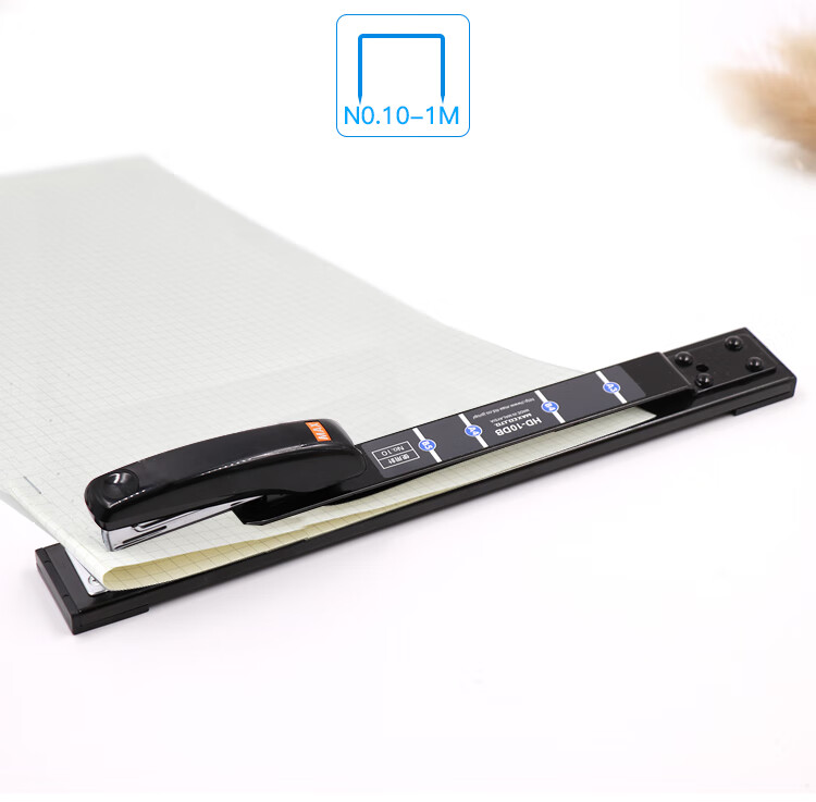 MAX Meikesi HD-10DB Low-Effort Center-Bolt Long-Arm Stapler, Office And Financial Medium-Sized Stapler, Can Staple 2-25 Pages, Black 2