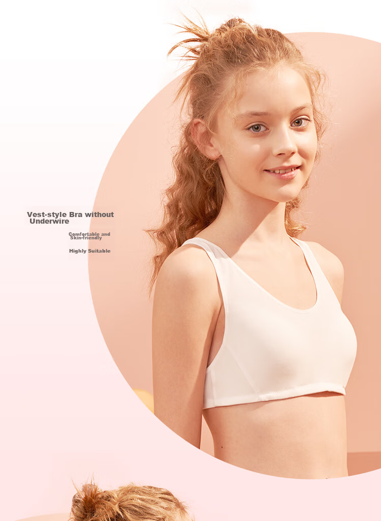 Aimer Junior Sports Bra Three-Stage Vest-Style Training Bra for Girls' Development, Mesh Fabric AJ1158593 White 165 4