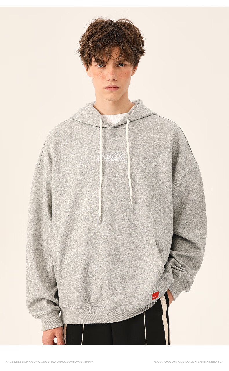 Coca-Cola Hoodie for Men, Spring And Autumn Casual Hooded Jacket, Couple's Outerwear, Black, S (90-110 Jin) 9