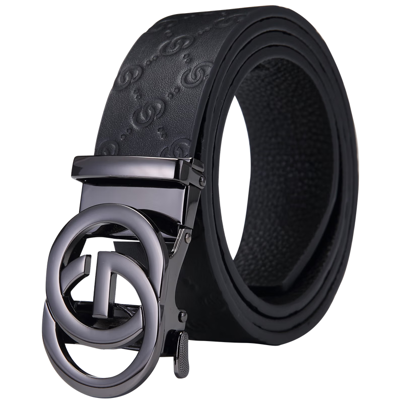 GOLF Men's Belt, Double-Sided Top-Grain Leather, Automatic Buckle, High-Quality Gift Box Packaging, Suitable for Young And Middle-Aged Me
