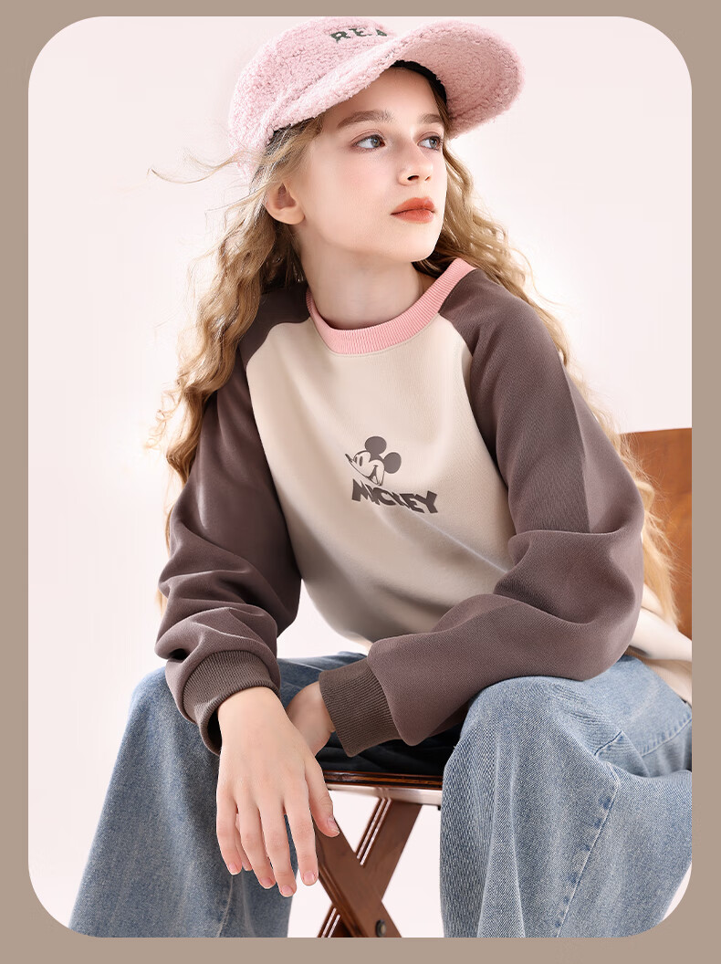 Disney Children's Sweatshirt, Girls' Autumn Top for Older Kids, Stylish Preppy Outfit for Girls, DS022 Navy Blue, 150cm 11