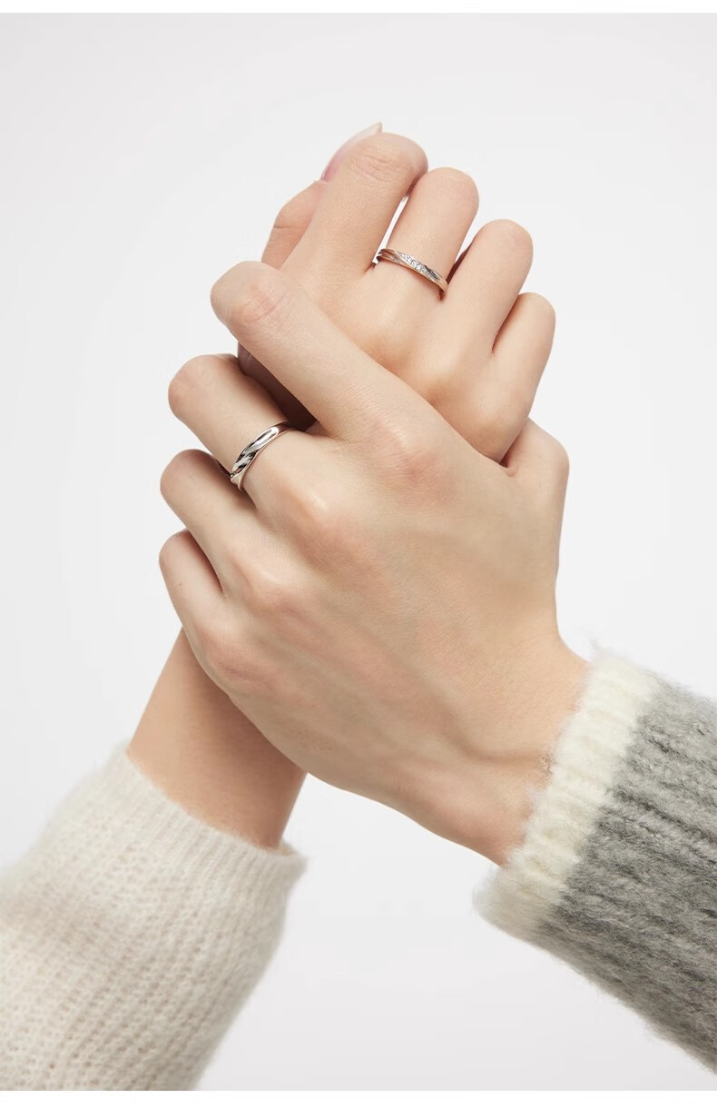 Kadiluo Couple's Matching Rings, 925 Sterling Silver Love Bracelets, Luxurious High-End Birthday Gift for Boyfriend Or Girlfriend 5