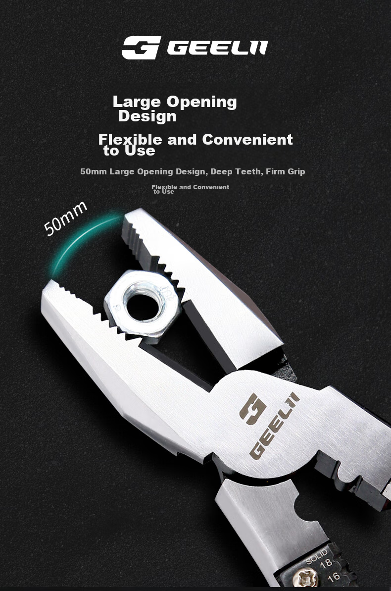 GeeLii 9-Inch Diagonal Cutting Pliers, Multi-Functional Pliers, Wire Stripping Pliers, Side-Cutting Pliers, Wire Cutting Pliers, Electrician's Scissors, Diagonal Pliers 65061 14