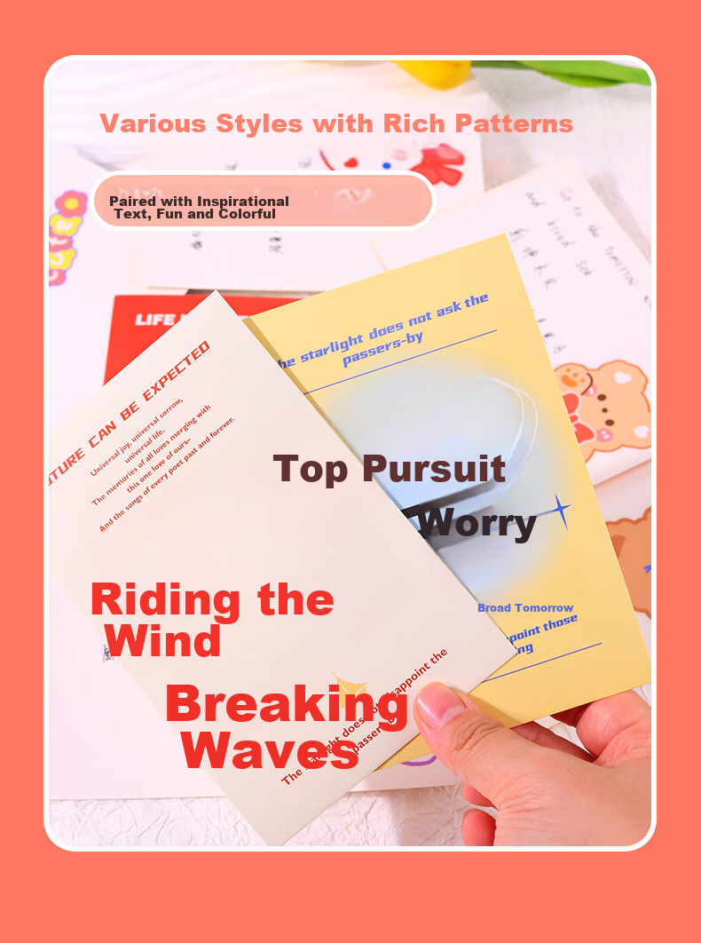 Touch Fish College Entrance Exam Inspirational Blessing Cards, Chinese Style Dorm Room Wall Creative Decoration Stickers Postcards, Pass Every Exam And Achieve Success Blessing Greeting Cards, Ride The Wind And Break Through Waves, 30 Pieces 5