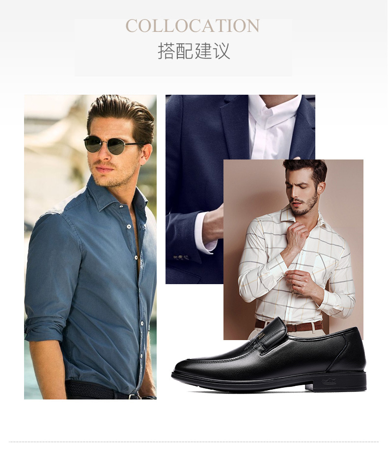 LAORENTOU Men's Leather Shoes, Business Casual Low-Top Slip-On Shoes, Fashionable Dad Shoes, British Driving Shoes A20137 Black Size 41 13