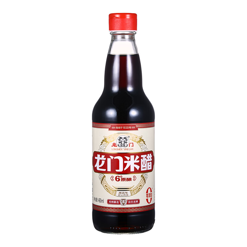 龙门米醋6度 480ml 零添加防腐剂 纯粮酿造 凉拌炒菜点蘸
