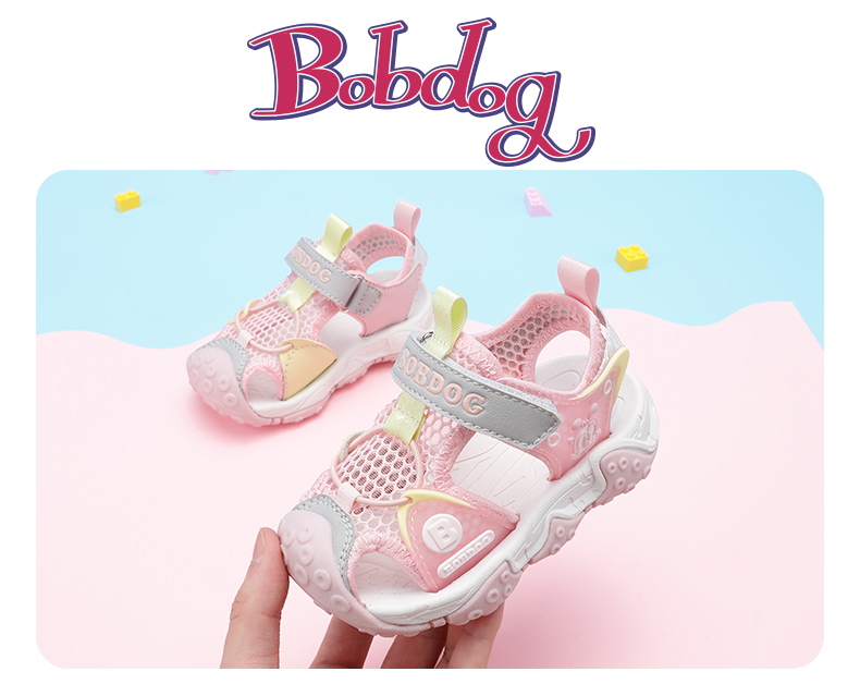 BOBDOG Kids Baby Beach Shoes Summer Boys Closed-Toe Sandals 105322075 Light Pink/Light Gray Size 26 9