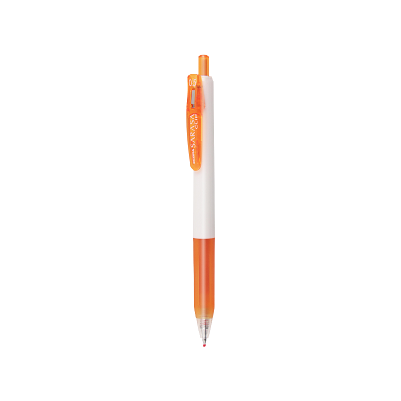 ZEBRA Academic Series Gel Pen, 0.5mm Bullet Tip, Retractable Signing Pen, Colorful Student Note-Taking And Coloring Pen, Journaling Pen, JJZ15W, Orange, Single Pe