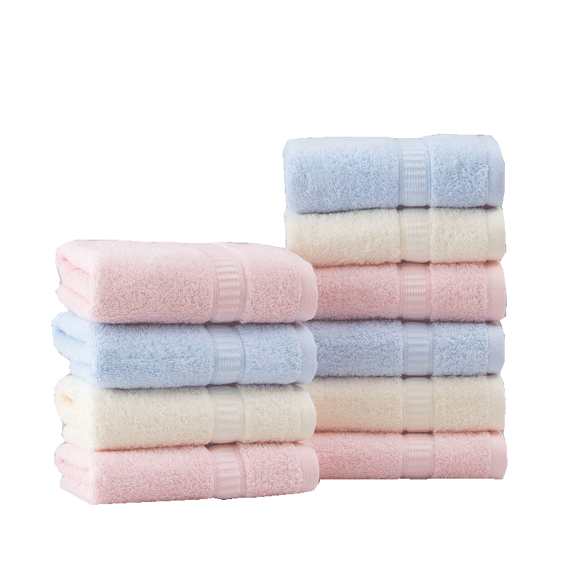 Grace 10-Pack Antibacterial Towels, Grade 10A, Pure Cotton, Plain Color, Face Towels, Soft Facial Wipes, Sports Towels