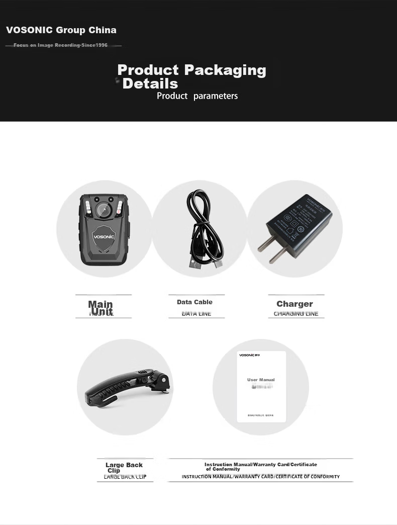 VOSONIC A1 128GB Law Enforcement Body Camera, High-Definition Camera, Chest-Mounted Mini Portable Audio And Video Recorder, Evidence Collection Device 17