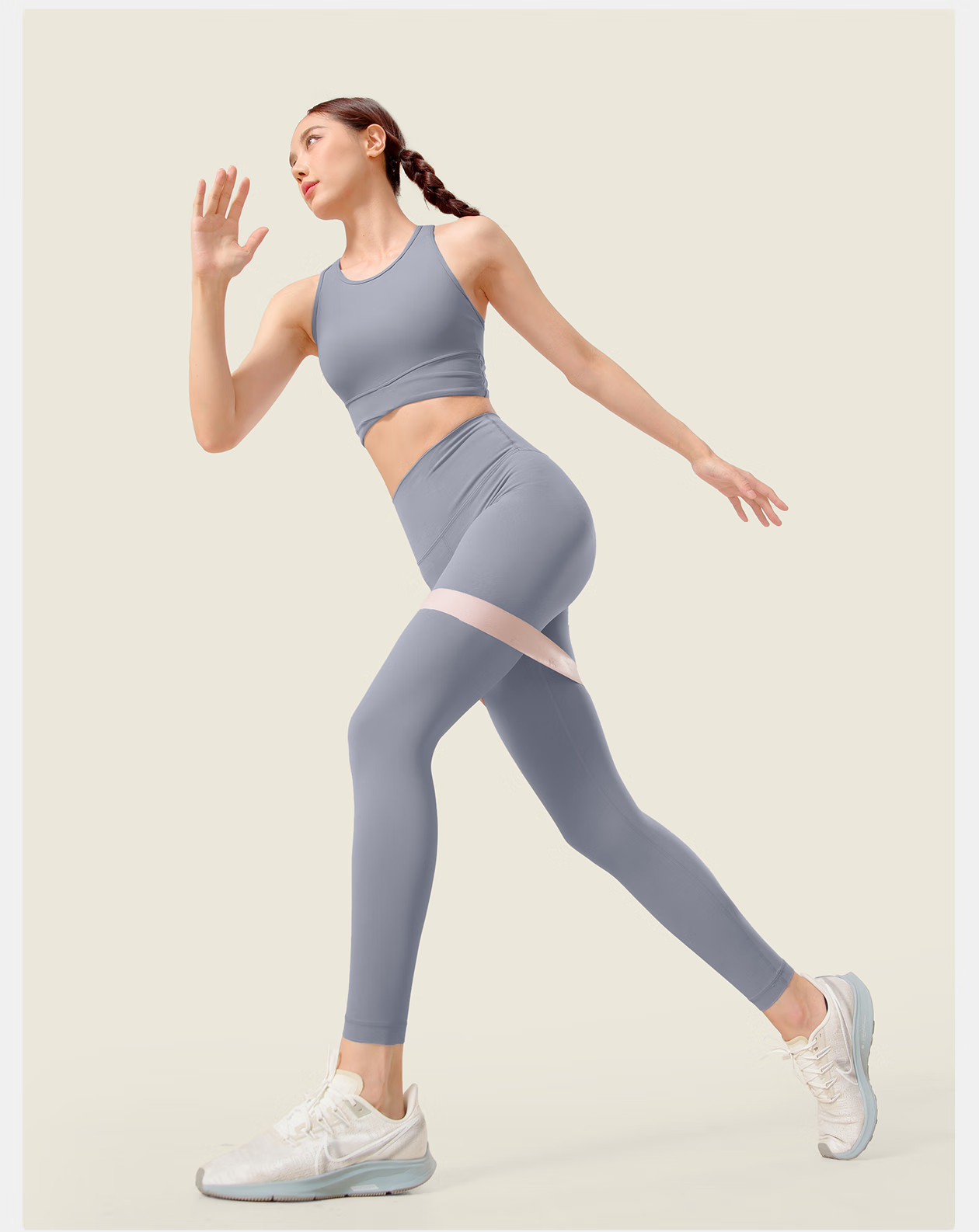 VFU Xiao Nao Dan Sports Bra for Women, Running Anti-Shock Sports Vest, Fitness Back Support, Cream Yellow, S 19