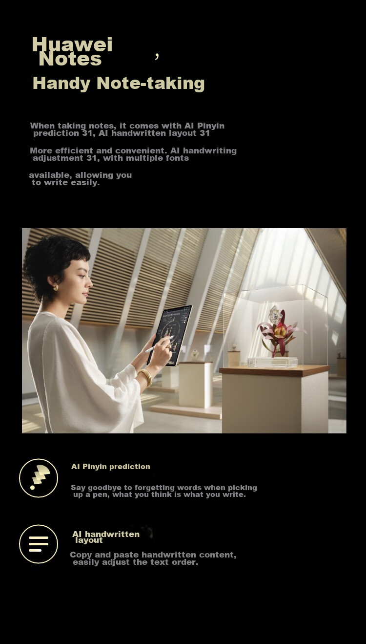 HUAWEI MatePad Pro 12.2-Inch Soft Light Edition, HUAWEI Tablet, Dual-Layer OLED Cloud-Clear Soft Light Screen, for Office Work And Study, 16+1TB WIFI, Ink Black 22