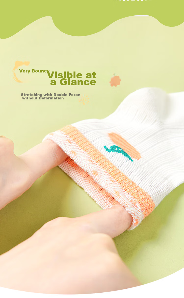 LangSha Children's Socks Girls Cotton Socks for Older Kids Summer Thin Baby Mesh Socks 5 Pairs Girls Fruit Socks Size L 3