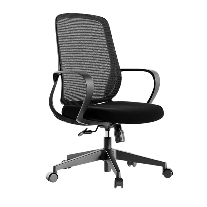 Deli KF254 Ergonomic Office Chair, Conference Chair, Home Chair, Student Study Chair, Dormitory Chair with Backrest, Black