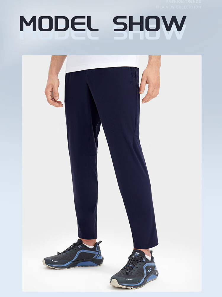 FILA Official Men's Knitted Basic Straight-Leg Fitness Sports Pants 11