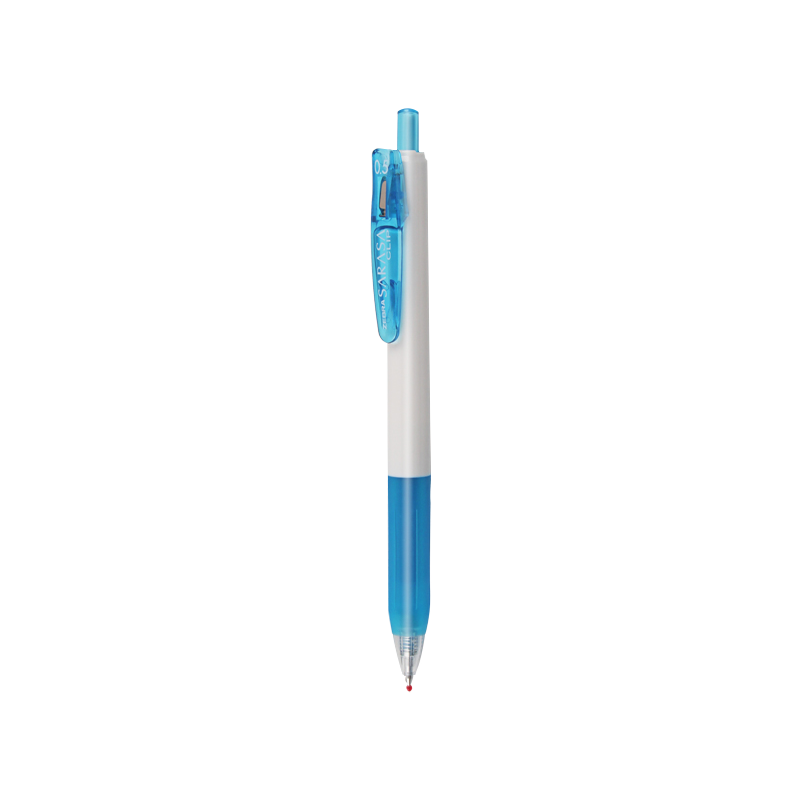ZEBRA Academic Series Gel Pen, 0.5mm Bullet Tip, Retractable Signing Pen, Colorful Student Note-Taking And Coloring Pen, Journaling Pen, JJZ15W, Light Blue, Single Pe