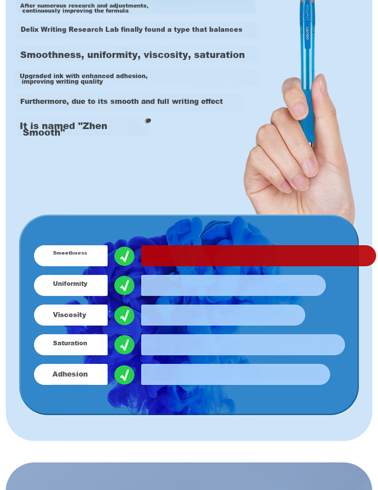 Deli Smooth Click Gel Pen Signature Pen Office Supplies 0.5mm Bullet Tip Blue 12 pcs/box S08 College Entrance Exam 4