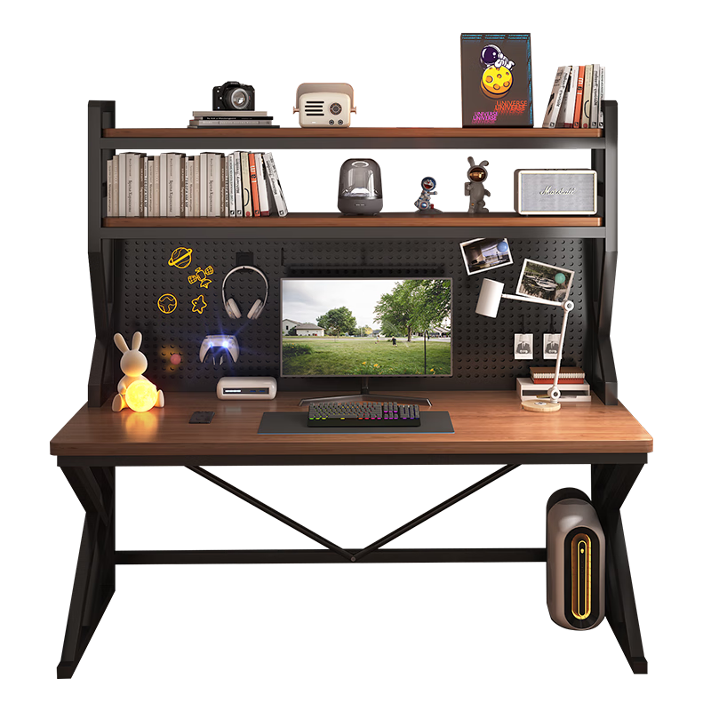 Quanpinwu Computer Desk, Gaming Desk with Storage, Study Desk, Organizer Shelf, Pegboard Combination, All-In Office Desk