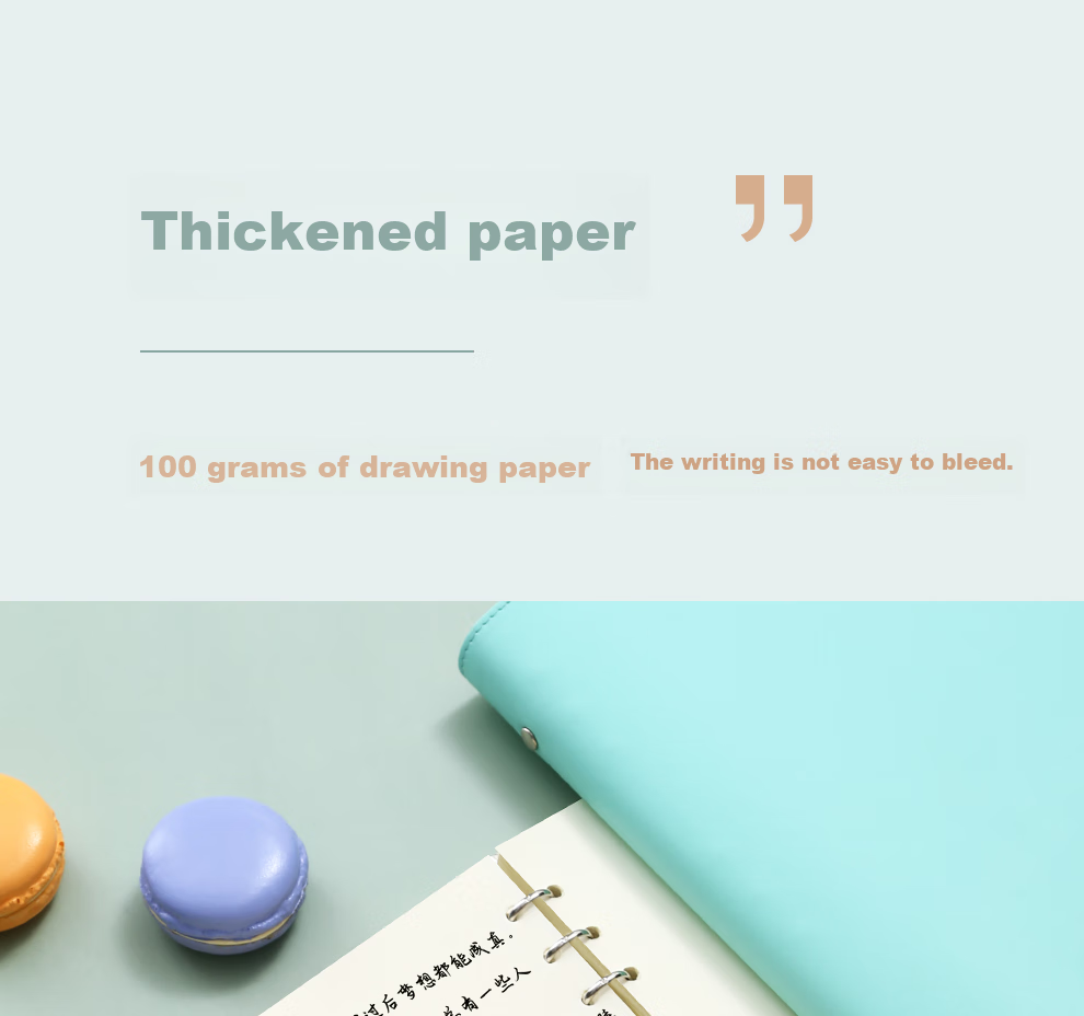 Faramon A4 Soft Cover Loose-Leaf Notebook, Blank Notepad, Simple Detachable Ring-Bound Loose-Leaf Notebook, Thickened College Student Journal, A4 Cherry Blossom Pink 12