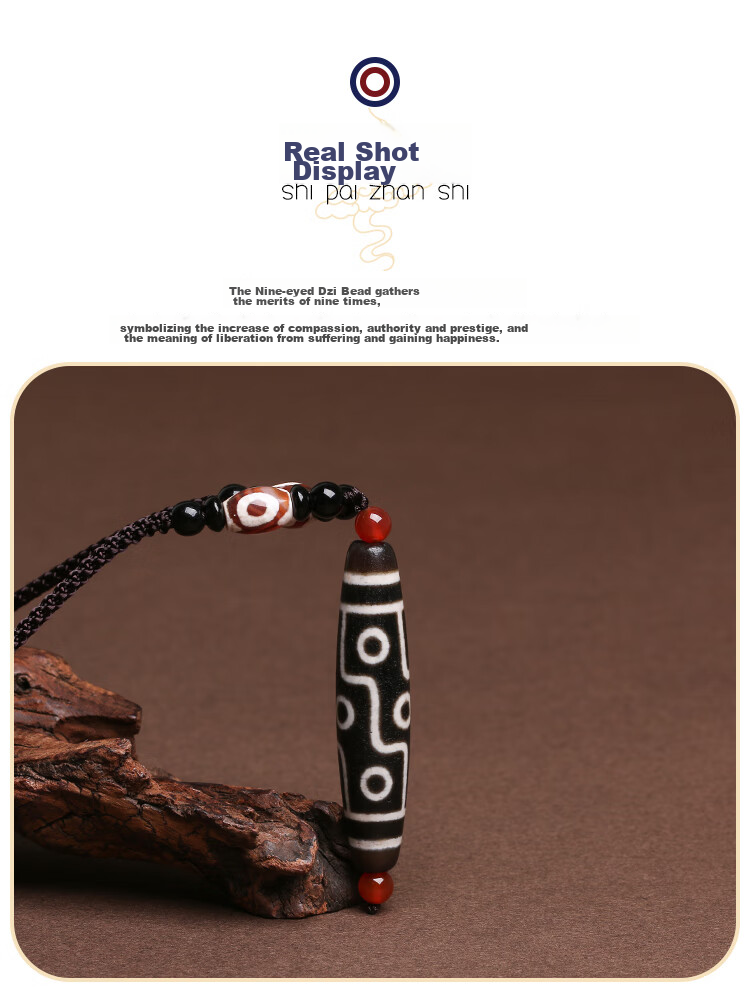 Shichuanbaishi Tibetan Nine-Eyed Dzi Bead Pendant Crystal Agate Necklace for Men And Women, Lucky Charm Amulet, Couple's Birthday Gift 11