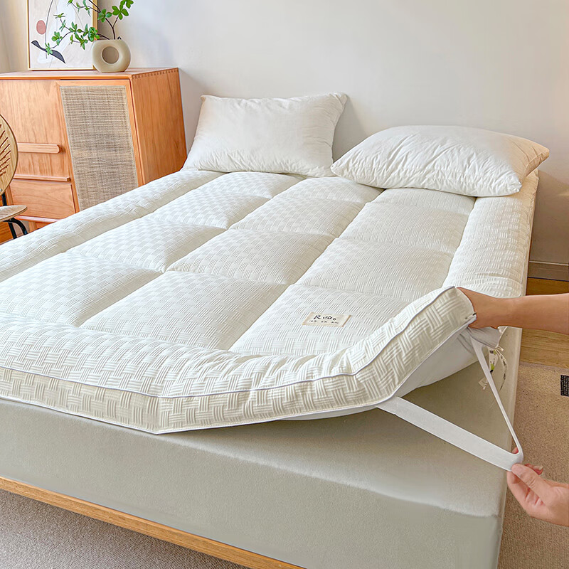 Wuyinliangpin Class A Fabric Knitted Jacquard Thickened Mattress, Student Dormitory Bed Cover, Double Bed Mattress Pad, 1.8x2 Meters