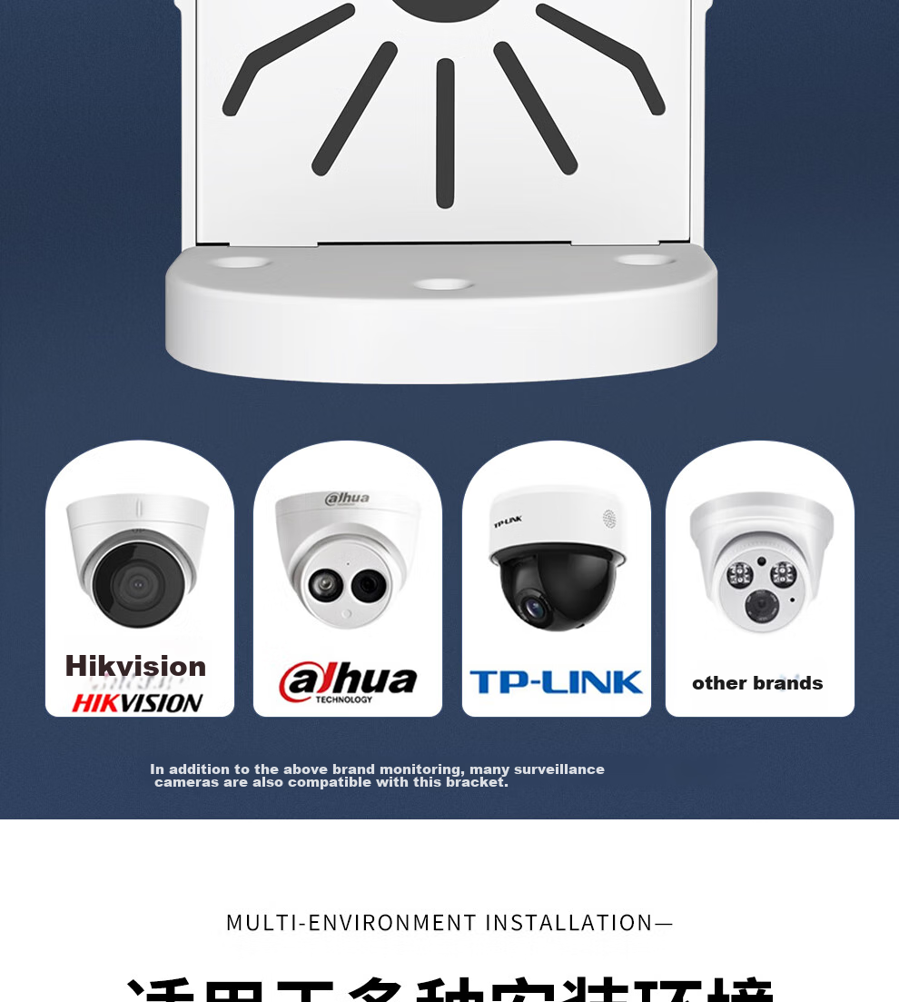 COMPCCTV Surveillance Hemisphere Camera Wall Mount Bracket, Hemisphere Camera Bracket for Indoor And Outdoor Use 9