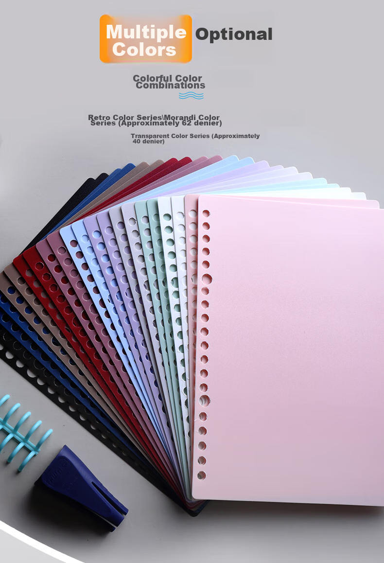 KW-TriO A4 Morandi Color Series Loose-Leaf Notebook Cover, Study Planner Notebook, Vintage Color Series Loose-Leaf Cover, Self-Made Frosted Cover 2