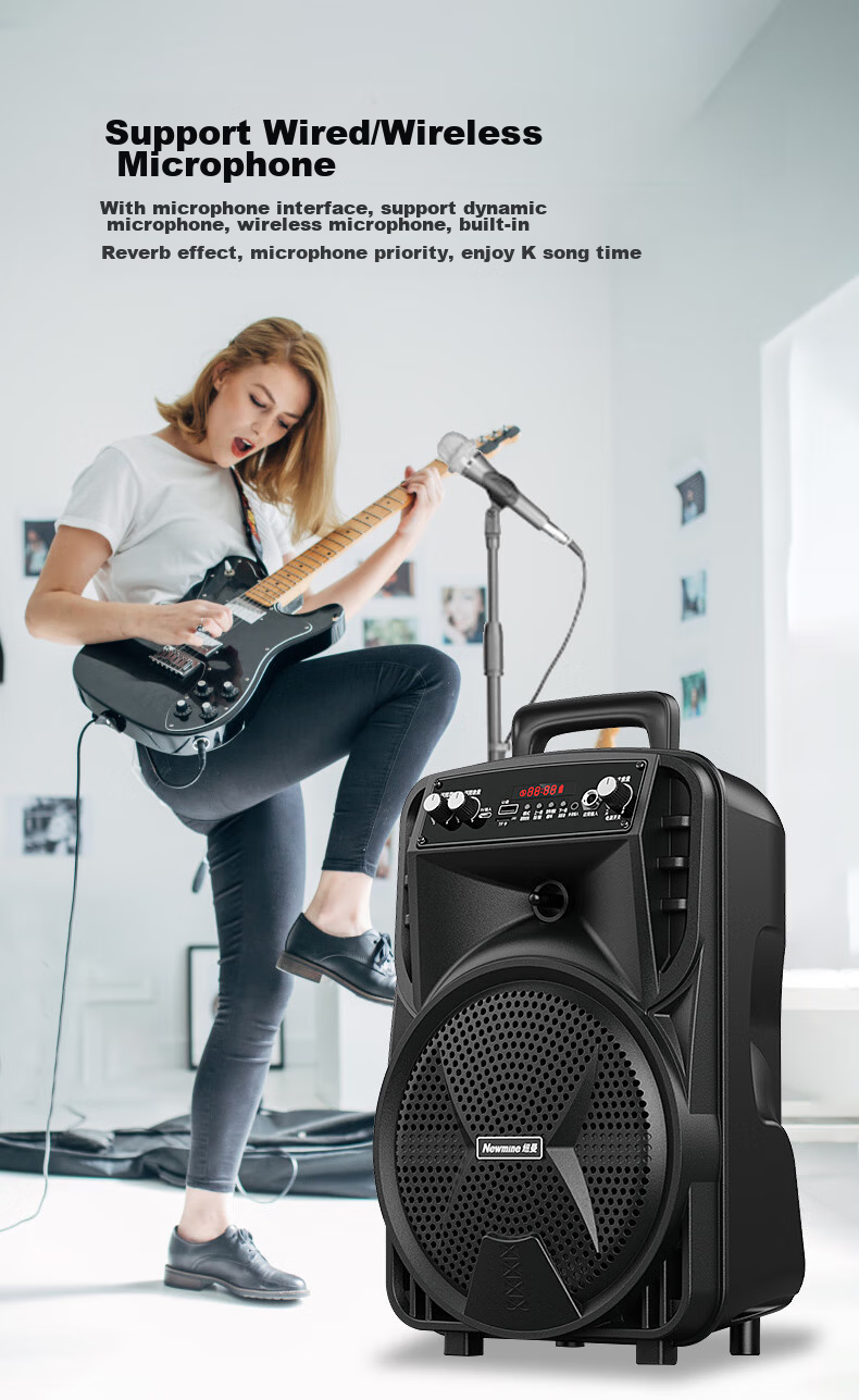Newmine N557 Square Dance Speaker Outdoor High Power Portable Trolley Loud KTV HiFi High-Quality Bass Elderly Gift 7