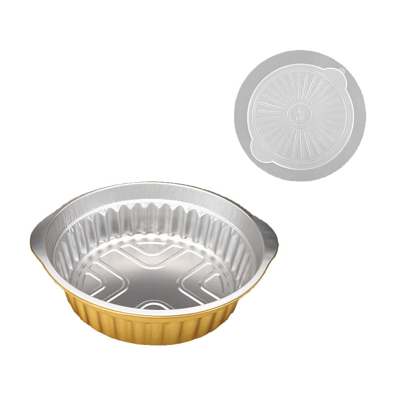 Faxilon Disposable Hot Pot Utensils, Takeout Barbecue Baking Thickened Aluminum Foil Box Tin Foil Pot, 3100ml, 5-Pack with Lid