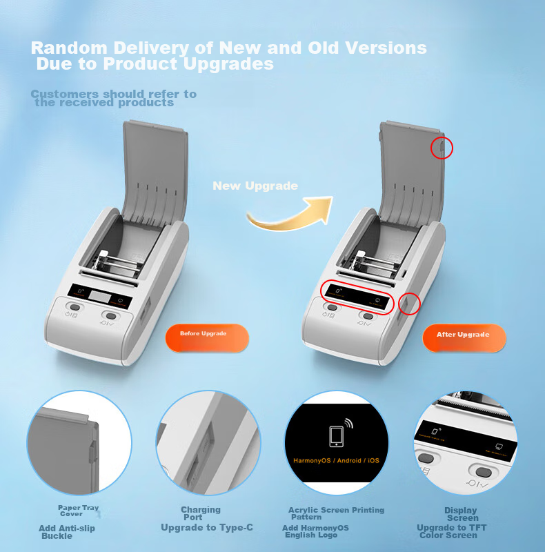 Detong DT-270 Label Printer, Fixed Asset Label Printer, Portable Adhesive Handheld Barcode Printer, Bluetooth Printer, DT-270 + 2 Rolls of Labels + Software 1