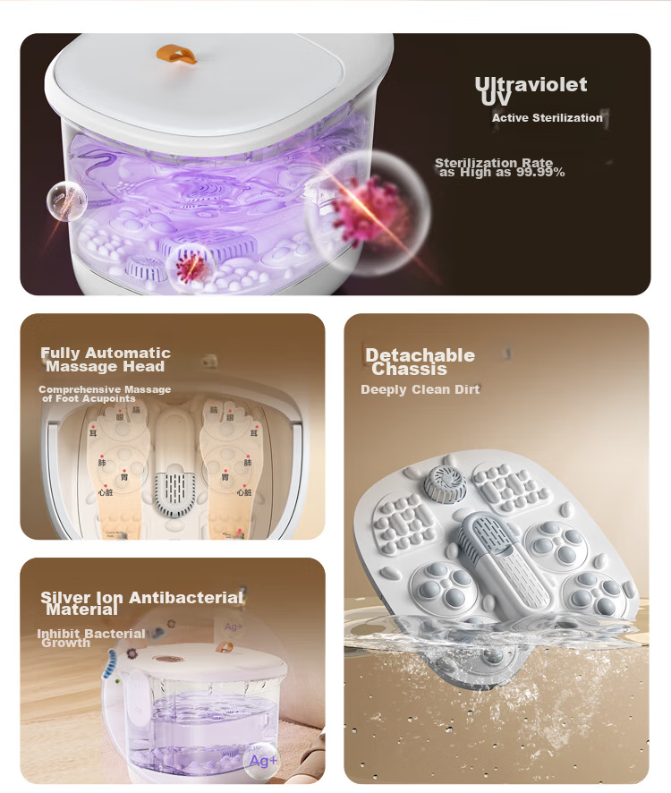JD Original Foot Soaking Bucket Z3 New, Fully Automatic Constant Temperature Heating Massage Foot Bath, Smart Sterilization Foot Washing Bucket, Calf-Length Practical Birthday Gift Recommendation, Suitable for Parents, Elders, Men And Women Friends 4